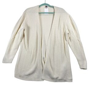 H&M Divided Open Front Cream Knit‎ Cardigan Medium Sweater Cozy Knitwear Fall